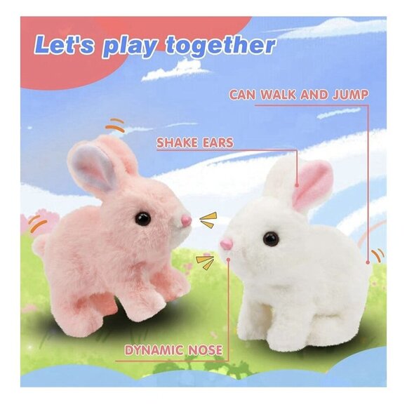 Hopping Rabbit Interactive Electronic Pet Plush Bunny Toy Pink New - Picture 8 of 10